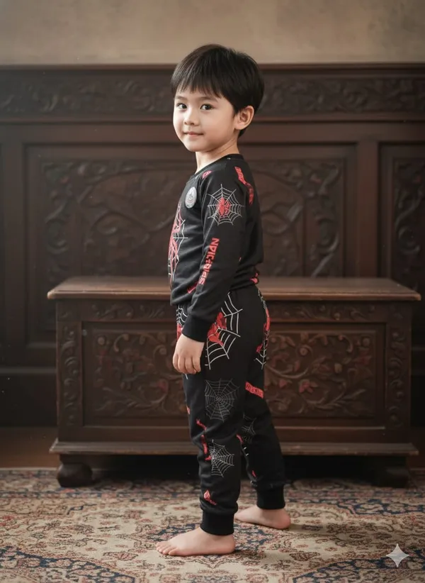 Black_Cotton_T-Shirt_And_Shorts_Set_For_Kids_Boys