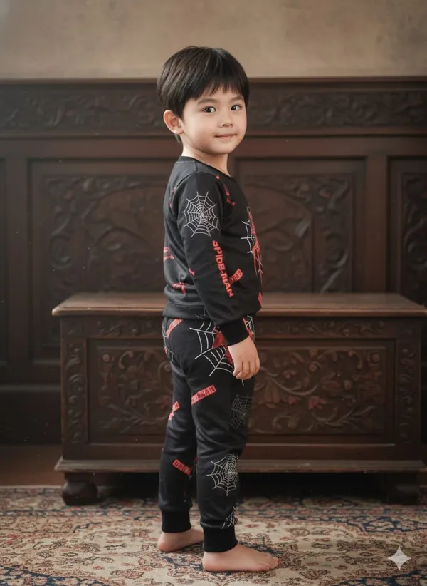 Black_Cotton_T-Shirt_And_Shorts_Set_For_Kids_Boys