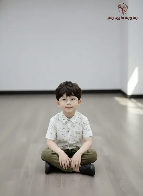 Off_White_And_Olive_Green_Cotton_T-Shirt_And_Shorts_Set_For_Kids_Boy