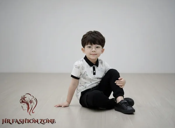 Off_White_And_Black_Cotton_T-Shirt_And_Shorts_Set_For_Kids_Boy