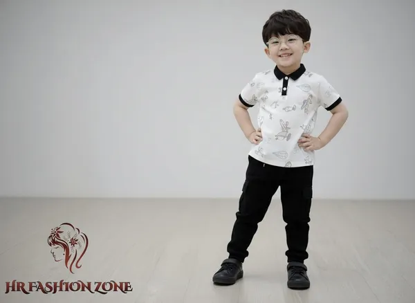 Off_White_And_Black_Cotton_T-Shirt_And_Shorts_Set_For_Kids_Boy