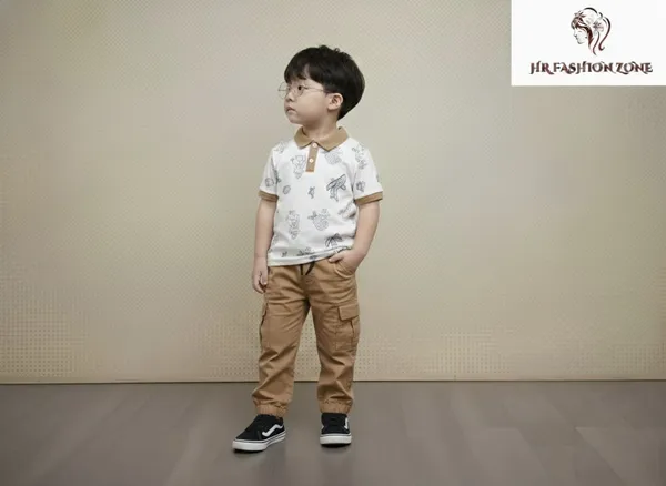 Off_White_And_Brown_Cotton_T-Shirt_And_Shorts_Set_For_Kids_Boy