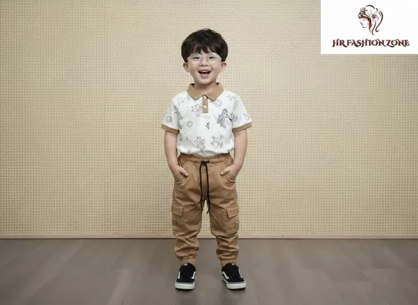 Off_White_And_Brown_Cotton_T-Shirt_And_Shorts_Set_For_Kids_Boy