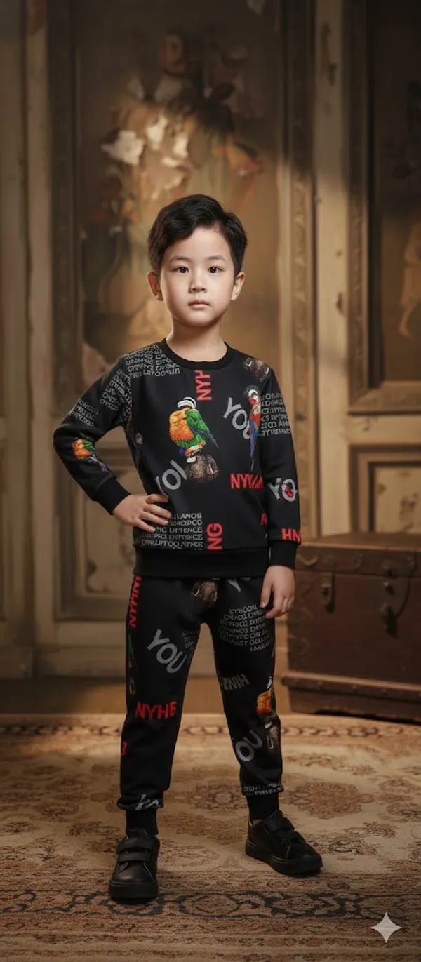 Black_Cotton_T-Shirt_And_Shorts_Set_For_Kids_Boys