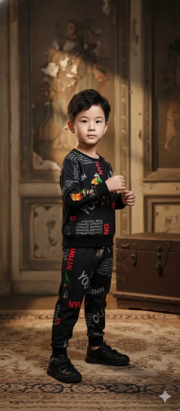 Black_Cotton_T-Shirt_And_Shorts_Set_For_Kids_Boys