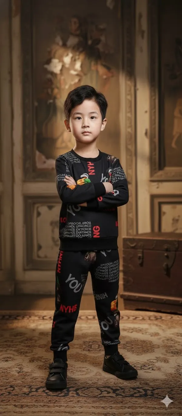 Black_Cotton_T-Shirt_And_Shorts_Set_For_Kids_Boys