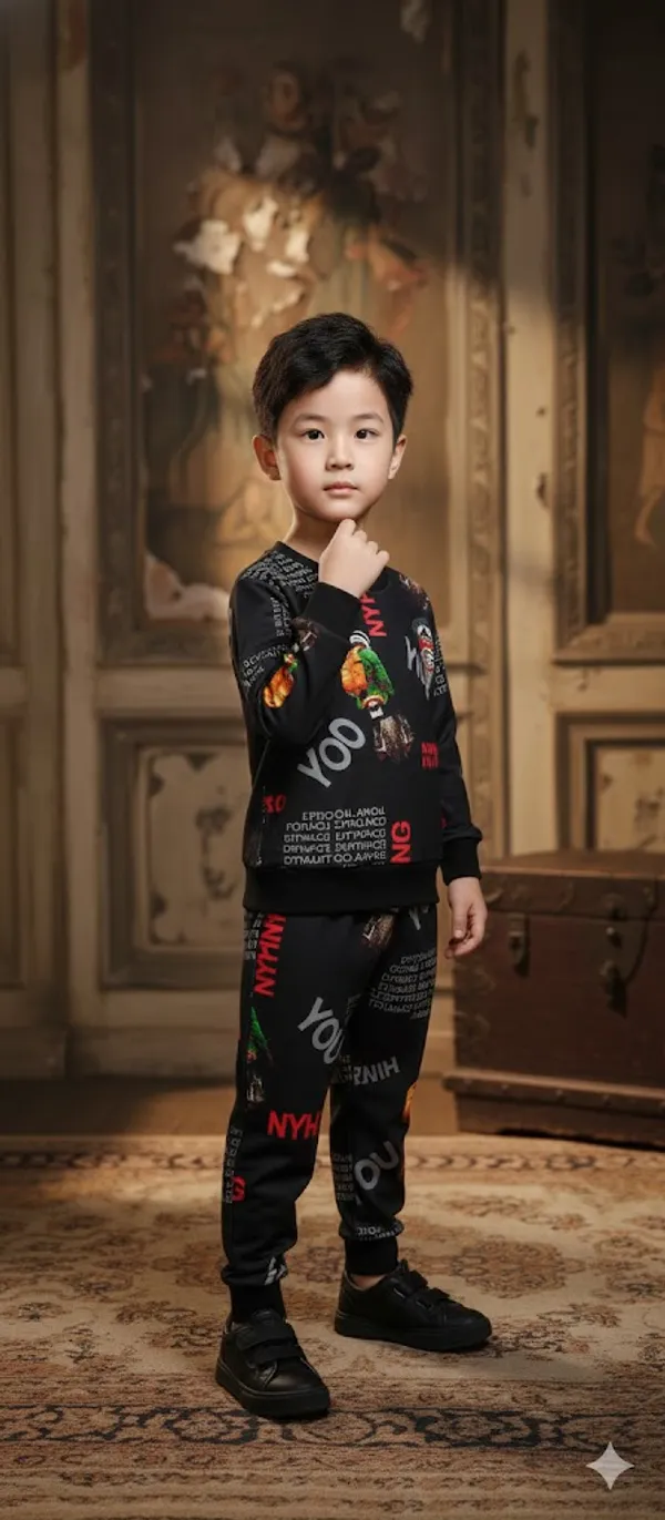 Black_Cotton_T-Shirt_And_Shorts_Set_For_Kids_Boys