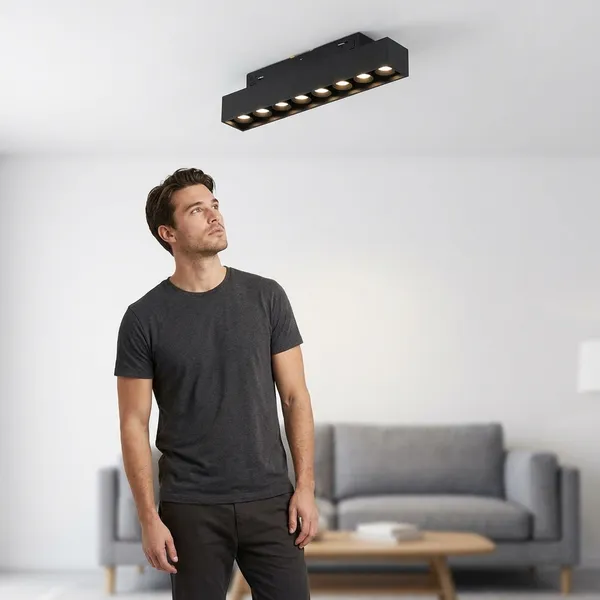 Black_12W_Led_Dali_Control__Magnetic_Aluminium_Lighting_And_Luminaries_For_Indoor_Purpose
