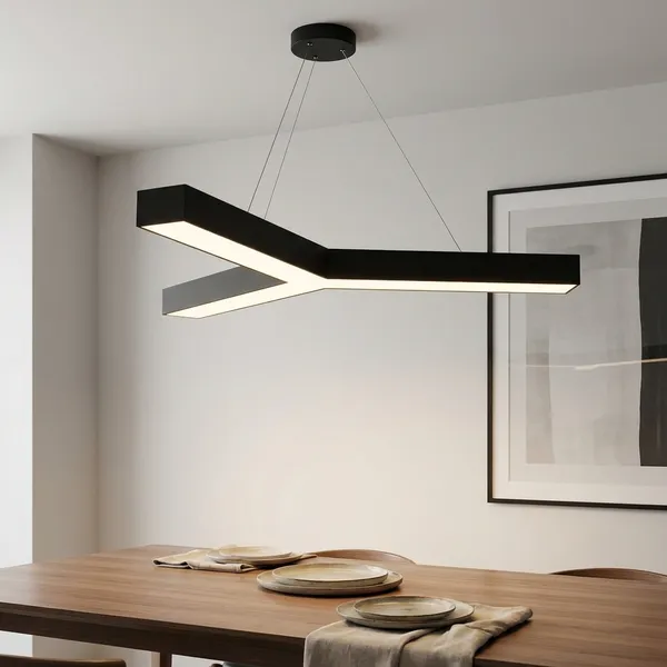 White_And_Black_48W_Linear_Office_Gym_Light_Aluminium_Lighting_And_Luminaries_For_Indoor_Purpose