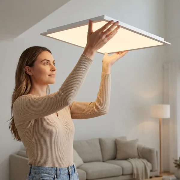 White_48W_2X2_Panel_Commercial_Light_Aluminium_Lighting_And_Luminaries_For_Indoor_Purpose