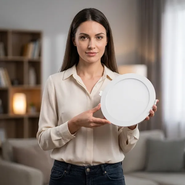 White_8W_Flat_Led_Panel_Metal_Lighting_And_Luminaries_For_Indoor_Purpose
