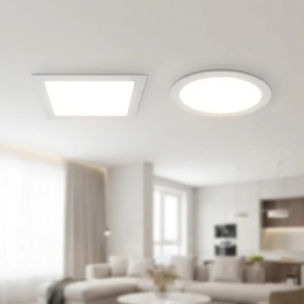 White_22W_Flat_Led_Panel_Metal_Lighting_And_Luminaries_For_Indoor_Purpose