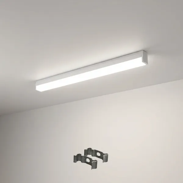 White_40W_Square_Aluminium_Led_Batten_Plastic_Pc,_Electronic_Parts_Lighting_And_Luminaries_For_Indoor_Purpose