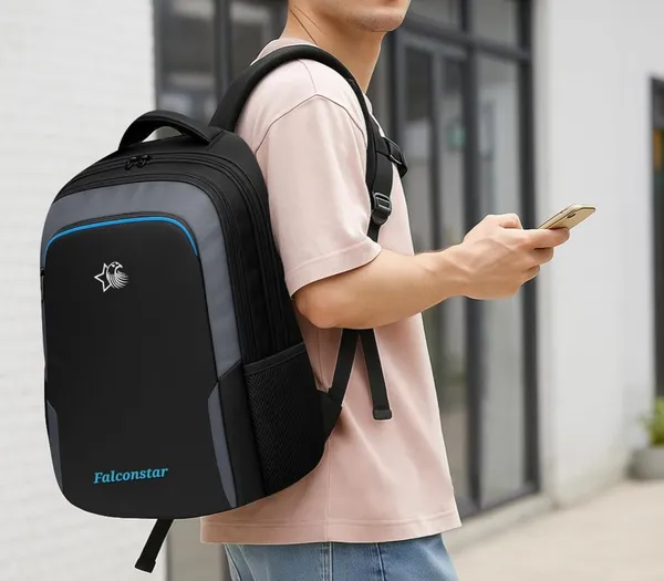 Black_&_Grey_Premium_Nylon_Laptop_Backpack_For_Men_&_Women