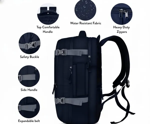 Navy_Blue_Premium_Nylon_40L_Travel_Laptop_Backpack_Bag_For_Men_&_Women