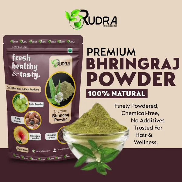 Bhringraj_Powder_For_Hair_Promotes_Growth,_Reduces_Graying|_300_Gm_|_Dark_Green