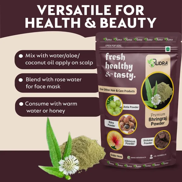 Bhringraj_Powder_For_Hair_Promotes_Growth,_Reduces_Graying|_300_Gm_|_Dark_Green