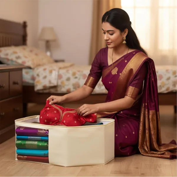 Pack_Of_12_Off_White_Premium_Cotton_Saree_And_Blouse_Cover_With_Zip_For_Home_Decor