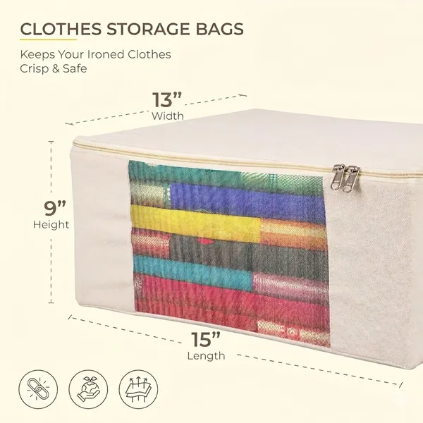 Pack_Of_3_Off_White_Premium_Cotton_Canvas_Saree_Cover_With_Zip_For_Home_Decor