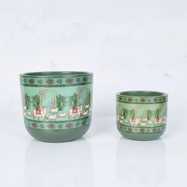Pack_Of_2_Green_Natural_Terracotta_Plant_Pot_Non_Breakable_|Lightweight_&_Weather_Resistant