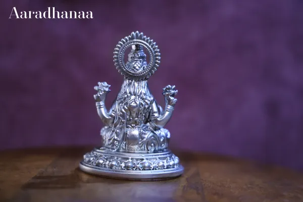 999_Pure_Silver_Plated_Sitting_Lakshmi_God_Idol