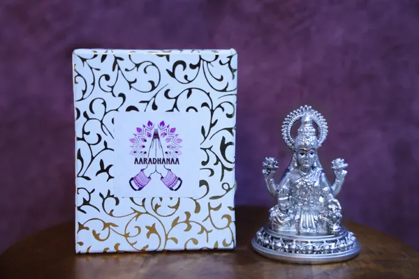999_Pure_Silver_Plated_Sitting_Lakshmi_God_Idol