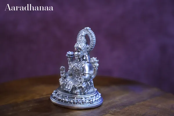 999_Pure_Silver_Plated_Sitting_Lakshmi_God_Idol