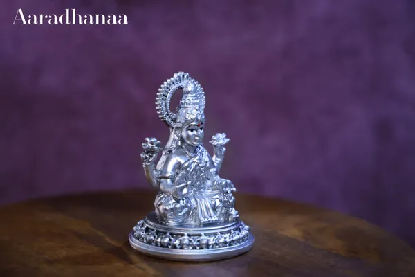 999_Pure_Silver_Plated_Sitting_Lakshmi_God_Idol