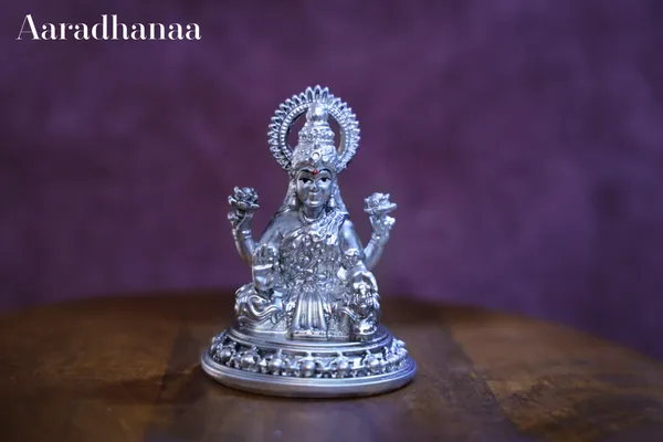 999_Pure_Silver_Plated_Sitting_Lakshmi_God_Idol