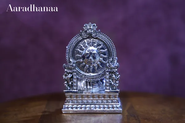 999_Pure_Silver_Plated_Goddess_Saraswati_Virajman_On_Singhasan_God_Idol