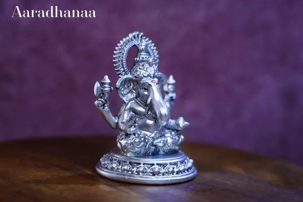 999_Pure_Silver_Plated_Sitting_Ganesh_God_Idol