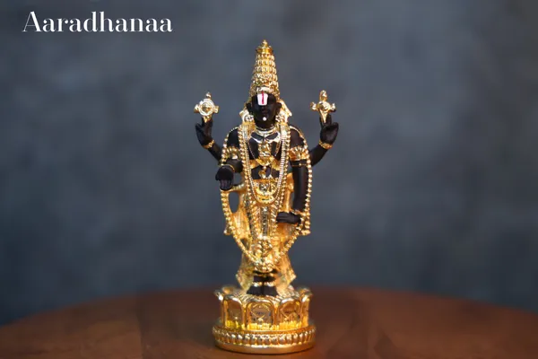24k_Pure_Gold_Plated_Tirupati_Balaji_(Venkateswara)_God_Idol