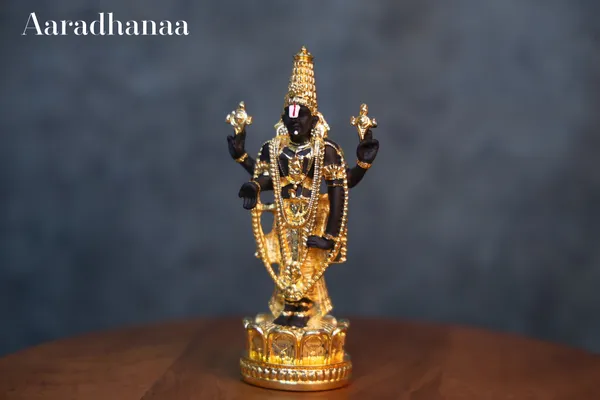 24k_Pure_Gold_Plated_Tirupati_Balaji_(Venkateswara)_God_Idol