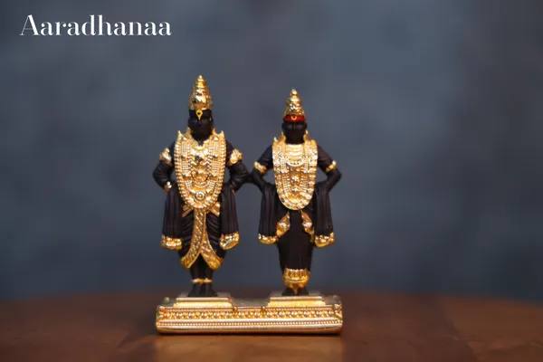 24k_Pure_Gold_Plated_Shri_Vitthal_Rukmini_God_Idol