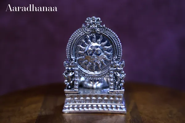 999_Pure_Silver_Plated_Ganesh_Virajman_On_Singhasan_God_Idol