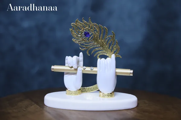 24k_Pure_Gold_Plated_Lord_Krishna's_Divine_Hands_God_Idol