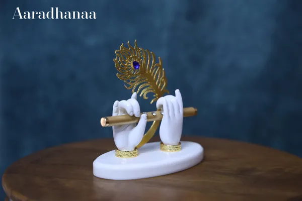 24k_Pure_Gold_Plated_Lord_Krishna's_Divine_Hands_God_Idol