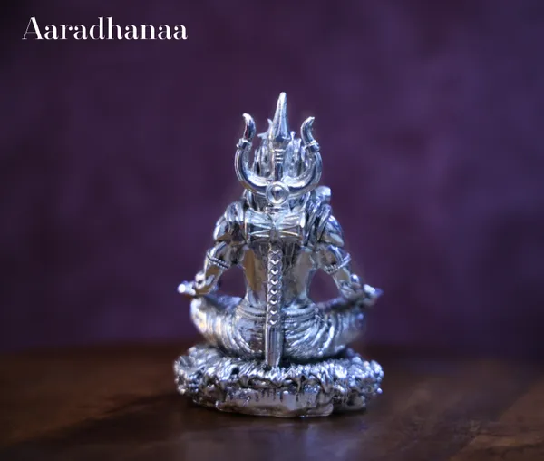 999_Pure_Silver_Plated_Lord_Shiva_Dhyana_Mudra_God_Idol
