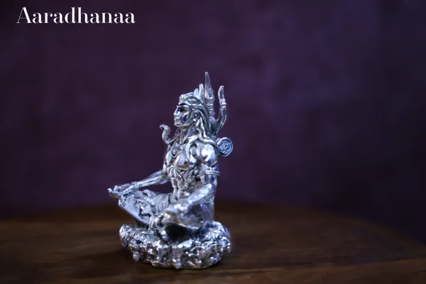 999_Pure_Silver_Plated_Lord_Shiva_Dhyana_Mudra_God_Idol