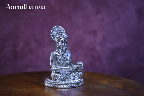 999_Pure_Silver_Plated_Sitting_Annapurna_God_Idol