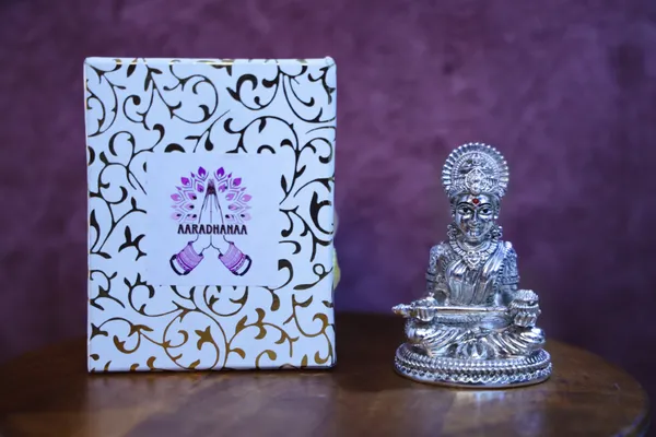 999_Pure_Silver_Plated_Sitting_Annapurna_God_Idol