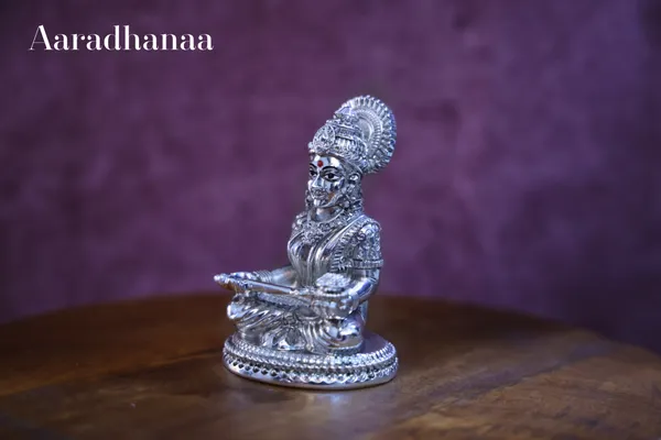 999_Pure_Silver_Plated_Sitting_Annapurna_God_Idol
