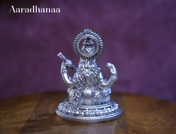 999_Pure_Silver_Plated_Goddess_Saraswati_Idol