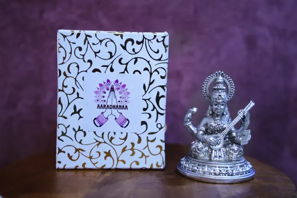 999_Pure_Silver_Plated_Goddess_Saraswati_Idol