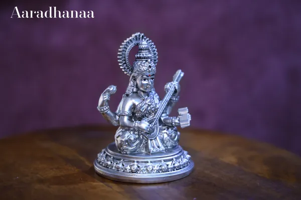 999_Pure_Silver_Plated_Goddess_Saraswati_Idol