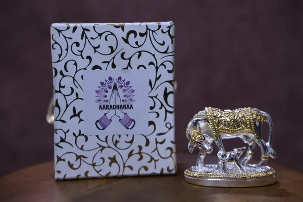 Gold_&_Silver_Plated_Kamdhenu_Cow_With_Calf_God_Idol