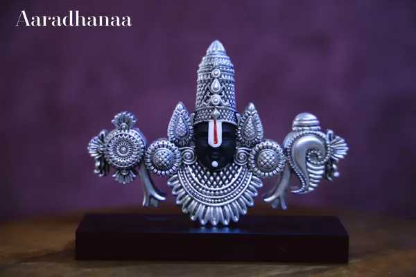 999_Pure_Silver_Plated_Lord_Balaji_Face_With_Base_God_Idol