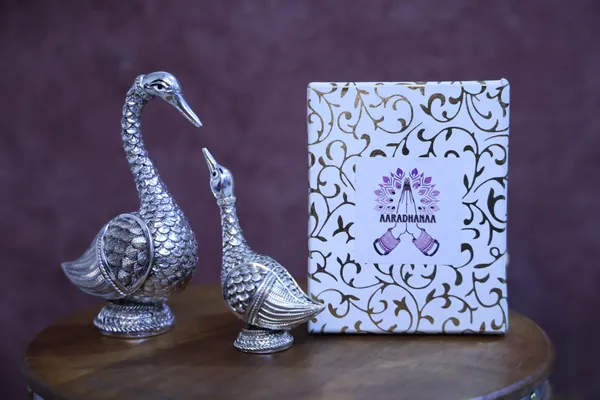999_Pure_Silver_Plated_Swan_Of_Serenity_God_Idol