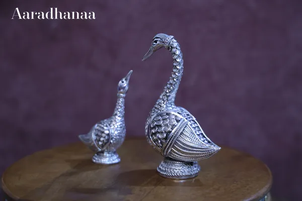 999_Pure_Silver_Plated_Swan_Of_Serenity_God_Idol