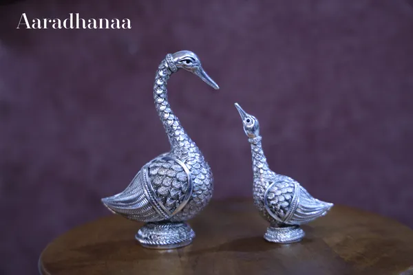 999_Pure_Silver_Plated_Swan_Of_Serenity_God_Idol